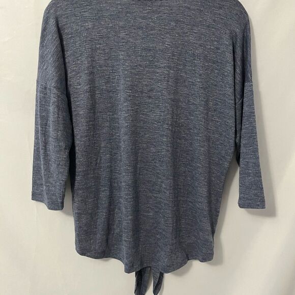 🟢Christopher & Banks Blue3/4 Sleeve Front Tie V Neck  Top Size PS NWT - Picture 8 of 8